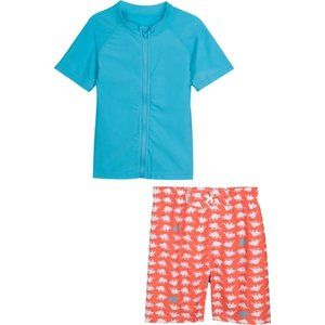 Boy’s Short Sleeve Rash Guard Set – “Dino-Mite”